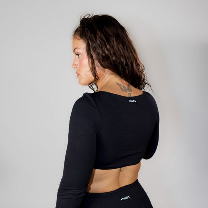 Delina Long Sleeve Crop • Black