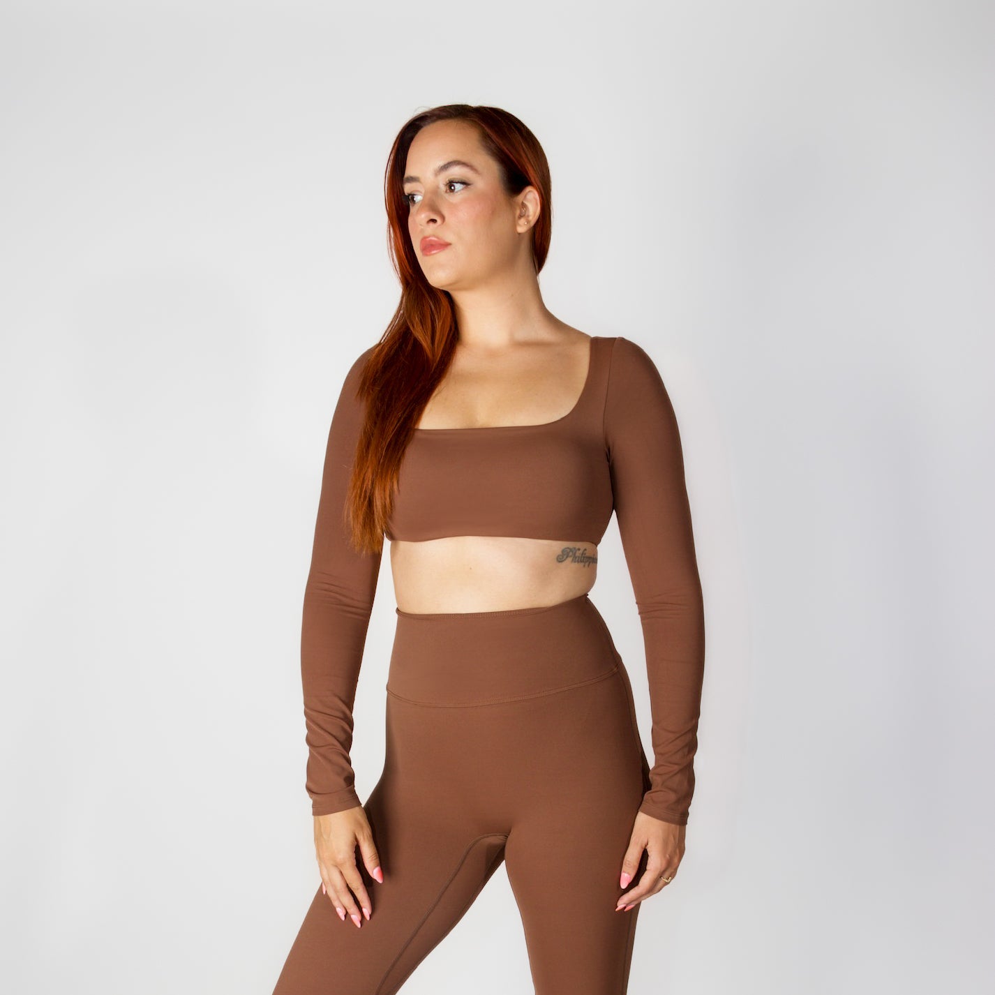 Delina Long Sleeve Crop • Brown